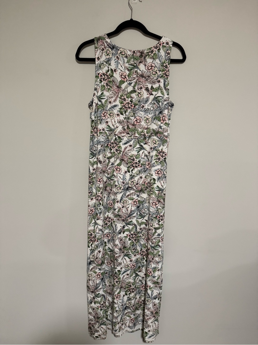 J. Jill Wearever White Floral Sleeveless Maxi Dress Size Small Garden Party